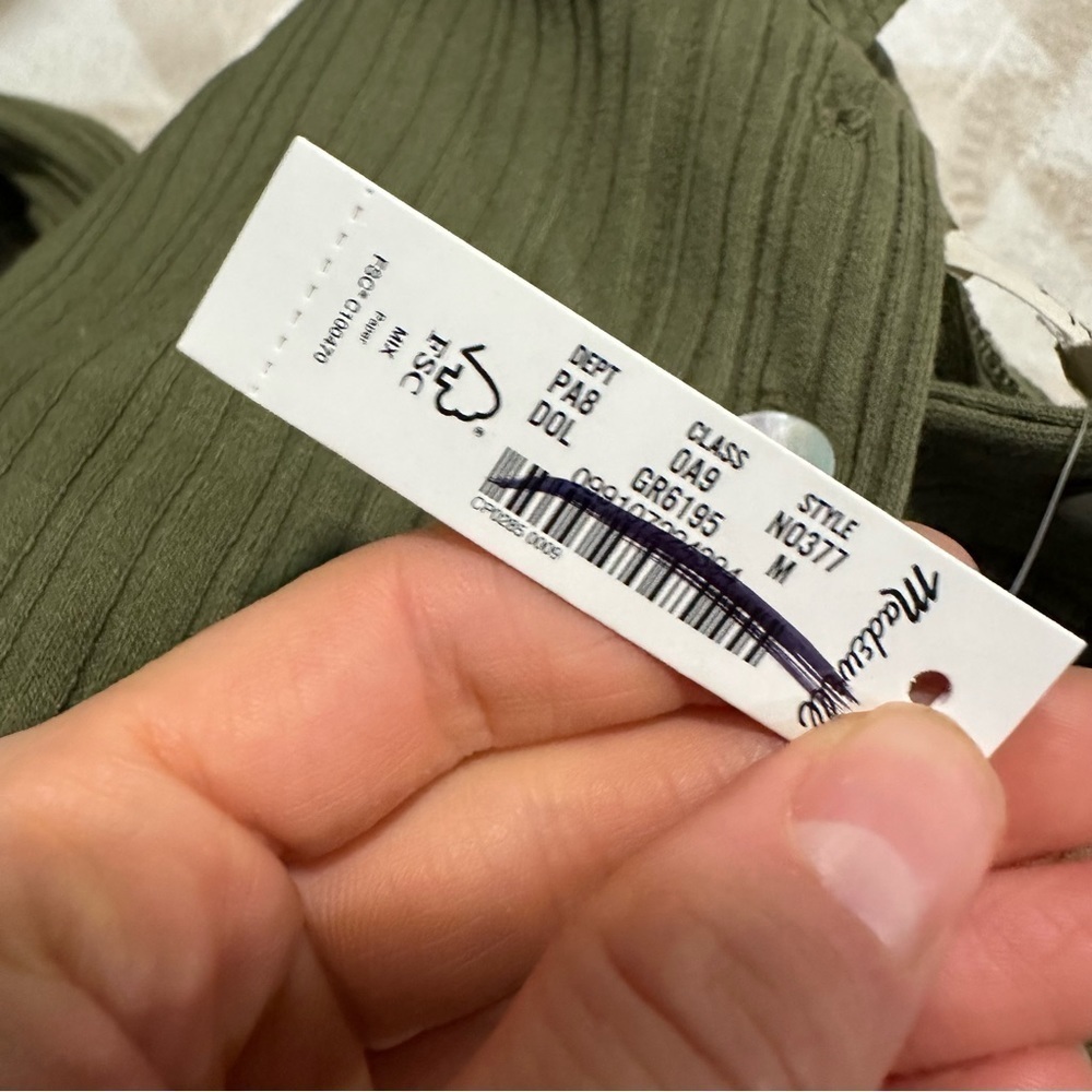 Madewell Variegated Rib Boxy Polo Shirt desert olive green - Picture 8 of 9
